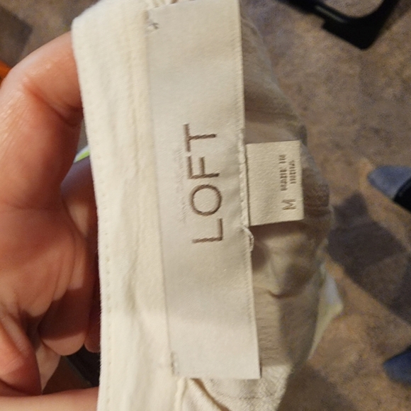 LOFT White Lace V-Neck Long Sleeve Blouse - Picture 3 of 3